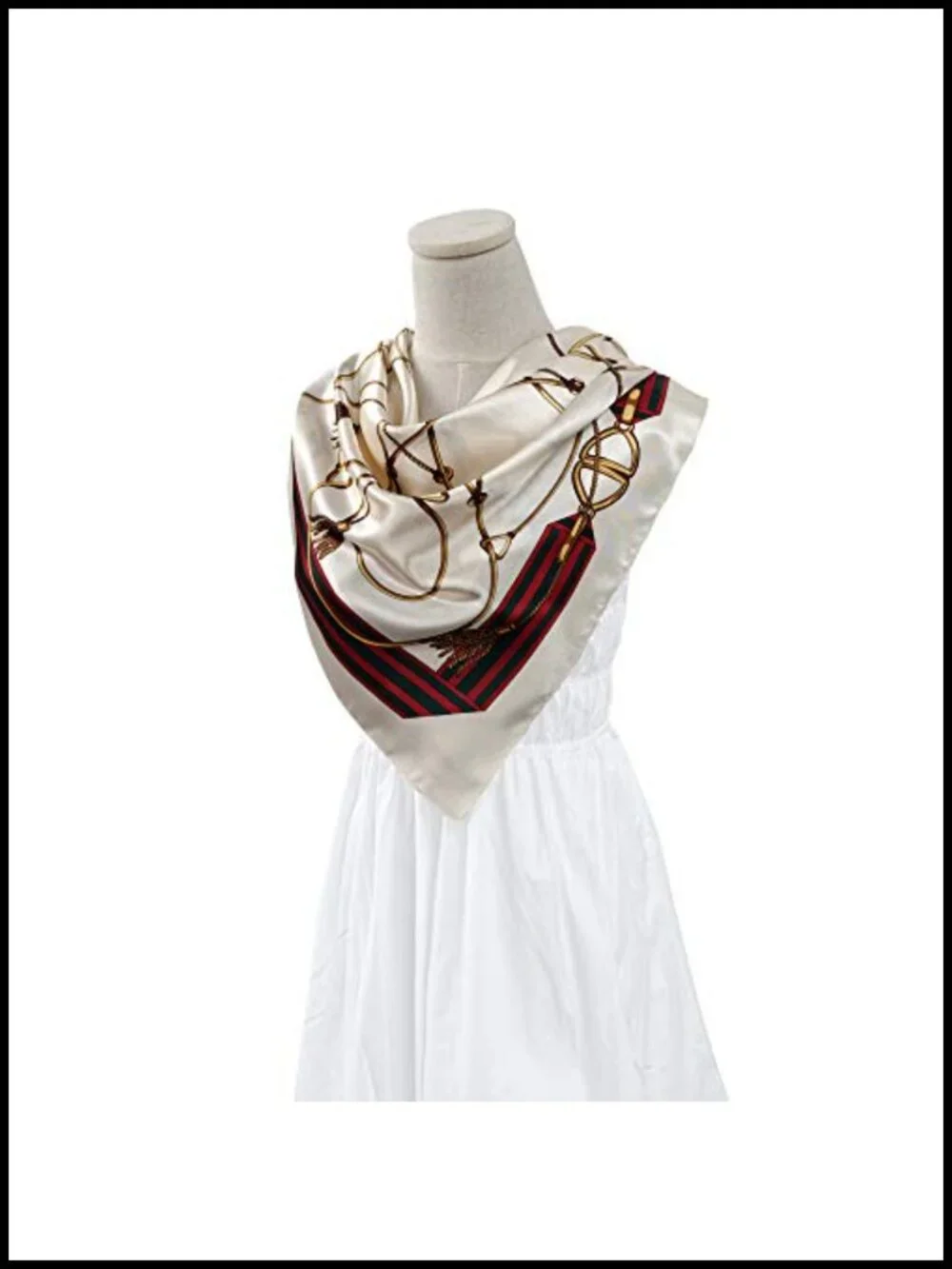 35'' Satin Square Head Scarf Silk Feeling Lightweight Hair Wrap